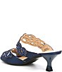 Color:Navy - Image 3 - Francie Satin Rhinestone Embellished Slide Sandals