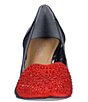 Color:Black/Red - Image 5 - Heart Patent Leather Mesh Rhinestone Pumps