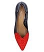 Color:Black/Red - Image 6 - Heart Patent Leather Mesh Rhinestone Pumps