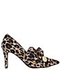 Color:Brown/Black - Image 2 - Hirisha Satin Leopard Bow Detail Dress Pumps