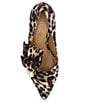 Color:Brown/Black - Image 6 - Hirisha Satin Leopard Bow Detail Dress Pumps