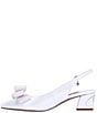 Color:White Patent/Grosgrain - Image 4 - Kimma Patent Bow Slingback Pumps