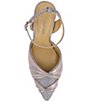 Color:Pewter Glitter - Image 6 - Leander Satin and Glitter Ankle Strap Dress Pumps