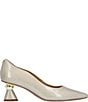 Color:Taupe Patent - Image 2 - Lysandra Patent Ball Kitten Heel Pumps