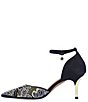 Color:Black - Image 4 - Payten Shantung Embroidered Rhinestone Ankle Strap Pumps