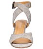 Color:Pewter Dance Glitter - Image 5 - Soncino Glitter Fabric Ankle Strap Dress Sandals