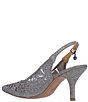 Color:Pewter - Image 3 - Vanani Shantung Glitter Fabric Mesh Embellished Butterfly Slingback Pumps