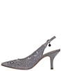Color:Pewter - Image 4 - Vanani Shantung Glitter Fabric Mesh Embellished Butterfly Slingback Pumps