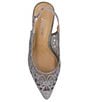 Color:Pewter - Image 6 - Vanani Shantung Glitter Fabric Mesh Embellished Butterfly Slingback Pumps