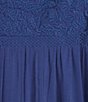 Color:Royal Blue - Image 3 - Kelsea Ruffled Neck Cap Sleeve Embroidered Tiered Dress
