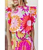 Color:Multi Daisy - Image 6 - Leilani Floral Print Smocked Convertible Coordinating Tiered Skirt Dress