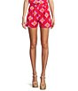 Color:Pink - Image 1 - Quinn Printed Elastic Waistband Side Pocket Coordinating Pull-On Shorts