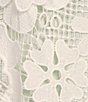 Color:White - Image 3 - Seraphina Floral 3D Lace Split V Button Up Long Sleeve Shift Dress