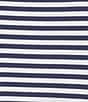 Color:Navy - Image 4 - Ace Knit Stripe Print Quarter Zip Mock Neck Long Sleeve Pullover