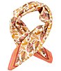 Color:Coral - Image 1 - Amoura Flamingo Print Silk Scarf Wrap