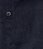 Color:Navy - Image 4 - Britt Linen Point Collar Long Sleeve Button Front Blouse