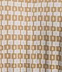 Color:Tan - Image 3 - Brynn Geo Print Jersey Knit Collared V-Neck 3/4 Sleeve Chest Pocket Belted Shirt Dress