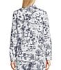 Color:Navy - Image 2 - Lois Cotton Voile Toile Print Point Collar Coordinating Button Down Shirt