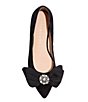Color:Black - Image 4 - Debra Ornament Bow Ballet Suede Pointed Toe Flats