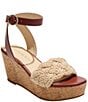 Color:Cream/Luggage - Image 1 - Dumont Woven Rope Platform Wedge Sandals