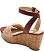 Color:Cream/Luggage - Image 3 - Dumont Woven Rope Platform Wedge Sandals