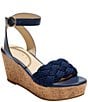 Color:Midnight - Image 1 - Dumont Woven Rope Platform Wedge Sandals