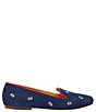 Color:Midnight Navy - Image 2 - Football Embroidered Suede Loafers