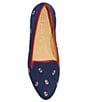 Color:Midnight Navy - Image 4 - Football Embroidered Suede Loafers