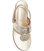 Color:Platinum - Image 4 - Jacks Weekend Leather Slingback Thong Sandals