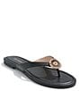Color:Black/Toast - Image 1 - Roxy Leather Flip-Flop Sandals