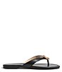Color:Black/Toast - Image 2 - Roxy Leather Flip-Flop Sandals