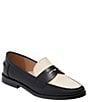 Color:Black/Ivory - Image 1 - Tipson Penny Colorblock Leather Penny Loafers