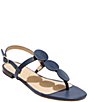 Color:Midnight - Image 1 - Worth Leather Flat Thong Sandals