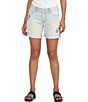 Color:Bella Vista Blue - Image 1 - Alex Embroidered Mid Rise Relaxed Boyfriend Short