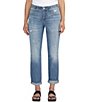 Color:Spring Stream Blue - Image 1 - Carter Girlfriend Mid Rise Relaxed Slim Fit Jeans