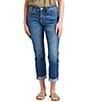 Color:Thorne Blue - Image 1 - Carter Straight Leg Girlfriend Cropped Jeans