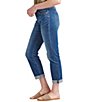 Color:Thorne Blue - Image 3 - Carter Straight Leg Girlfriend Cropped Jeans