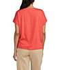 Color:Salsa - Image 2 - Drapey Luxe Crew Neck Rolled Cap Sleeve Tee