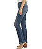 Color:Alfresco Blue - Image 3 - Eloise Stretch Denim Mid Rise Distressed Frayed Hem Bootcut Jeans