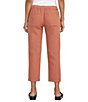 Color:Chutney - Image 2 - Linen Blend Chino Mid Rise Straight Leg Cropped Pant