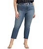 Color:Star Gauzer Blue - Image 1 - Plus Size Valentina Mid Rise Straight Leg Pull-On Cropped Jean