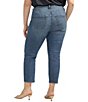 Color:Star Gauzer Blue - Image 2 - Plus Size Valentina Mid Rise Straight Leg Pull-On Cropped Jean