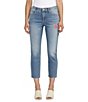 Color:Olympus Blue - Image 1 - Ruby Mid Rise Straight Leg Cropped Jeans