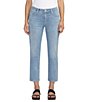 Color:Nassau Blue - Image 1 - Ruby Mid Rise Straight Leg Cropped Jeans