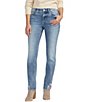 Color:Essex Blue - Image 1 - Ruby Straight Leg Relaxed Fit Floral Hem Embroidered Jeans