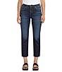 Color:Canyon Blue - Image 1 - Ruby Stretch Denim Mid Rise Straight Leg Cropped Jeans