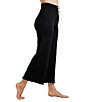 Color:Black - Image 2 - Solid French Terry Fleece All Day Flare Leg Pants