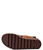 Color:Walnut - Image 6 - Delight Leather Woven Strap Platform Wedge Sandals