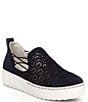 Color:Navy - Image 1 - Erin Suede Perforated Slip-On Sneakers