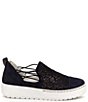 Color:Navy - Image 2 - Erin Suede Perforated Slip-On Sneakers